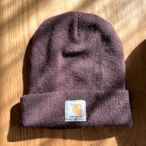 Classic Carharrt Beanie in Eggplant Maroon